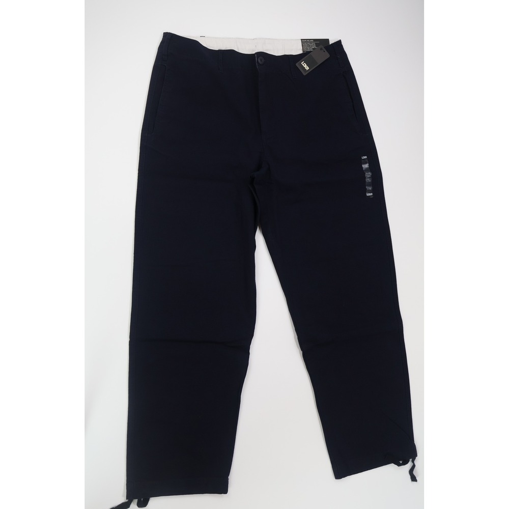 LCKR Pant Nanko Relaxed Fit Large Navy Blue Casual Streetwear New